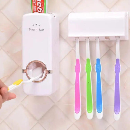 2 Pcs Toothpaste Dispenser and Brush Holder - Enhance Bathroom Organization and Hygiene