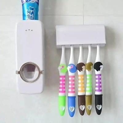 2 Pcs Toothpaste Dispenser and Brush Holder - Enhance Bathroom Organization and Hygiene