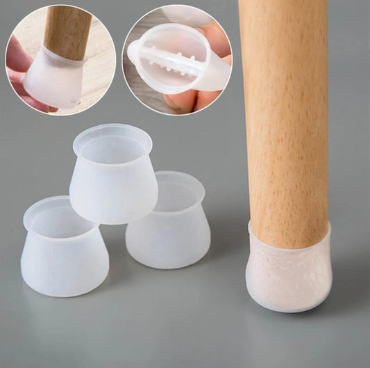 4 Pcs Silicone Chair Leg Cap Set – Floor Protector & Noise Reducer for Home and Office