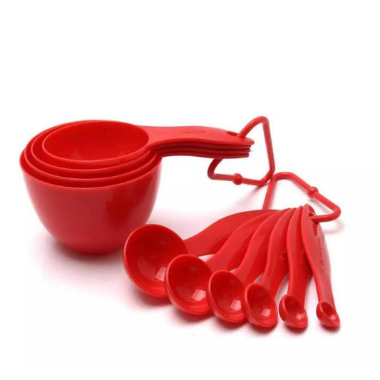 Red Measuring Cup And Spoon Set, Pack Of 8