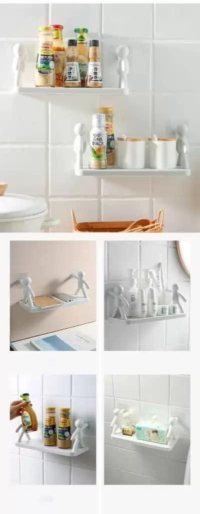 Premium White Bathroom Organizer - 1 Pc with Easy Installation and Durable ABS Plastic