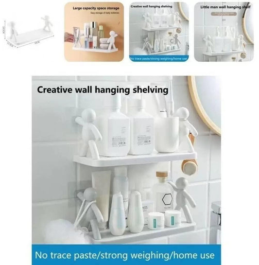 Premium White Bathroom Organizer - 1 Pc with Easy Installation and Durable ABS Plastic