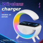 Multifunctional Bluetooth Speaker with Wireless Charging, Night Light & FM Radio – 6 Light Modes | 10W Fast Charger