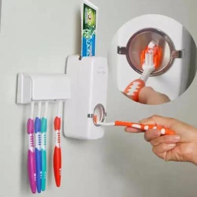 2 Pcs Toothpaste Dispenser and Brush Holder - Enhance Bathroom Organization and Hygiene