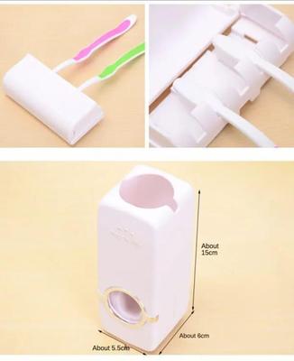 2 Pcs Toothpaste Dispenser and Brush Holder - Enhance Bathroom Organization and Hygiene