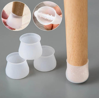 4 Pcs Silicone Chair Leg Cap Set – Floor Protector & Noise Reducer for Home and Office
